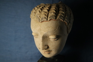 焼物　頭部　残欠　検ガンダーラストッコ供養者仏教美術珍品希少骨董オブジェ時代