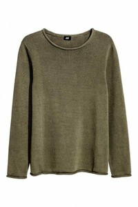 ☆H＆M/エイチアンドエム ロールエッジ ニット セーター/メンズ/S☆新品