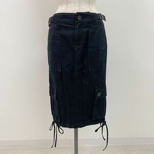 Marc Jacobs Denim Cargo Skirt マークジェイコブス ブラック デニム ミドル 丈 カーゴ スカート メニー ポケット フラップ ポケットSIZE 2