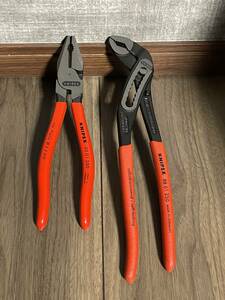 新品・未使用 KNIPEX（クニペックス）0201-200 ＋ 8801-250 強力ペンチ& アリゲーター ウォーターポンププライヤー 2本組　◇送料無料◇