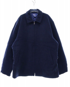 ポロ ラルフローレン POLO RALPH LAUREN スウィングトップ フルジップ ウール ジャケット XL ネイビー 【ブランド古着ベクトル】●240804