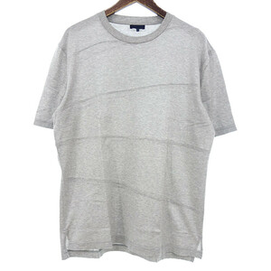 【特別価格】LANVIN 切替デザイン クルーネック 半袖 カットソー Tシャツ グレー メンズS