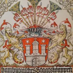 ドイツ アンティーク ミュンヘンカレンダ 1918年 リトグラフ 石板画 紋章