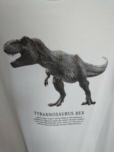 GU ジーユー ジュラシックワールド T-Rex 転写 プリントTシャツ 中古 XLサイズ ホワイト JURASSIC World コラボ作品