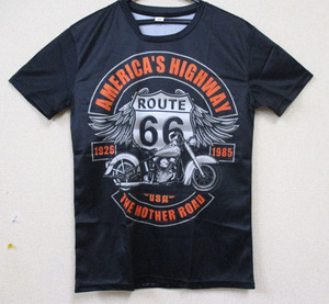 【新品・即決】ROUTE66　Tシャツ　①　XL　ルート66　アメリカ　USA　バイク　ブラック　黒　オレンジ　クリックポスト発送可