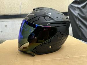 SHOEI J-FORCE4 カスタムペイント ジェットヘルメット ショウエイ Jフォース4 マッドブラック ミラーシールド付き