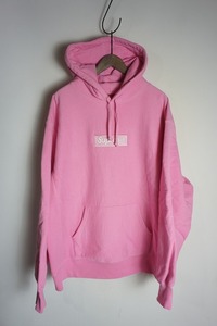 美品 正規 21AW Supreme シュプリーム Box Logo Hooded Sweatshirt Pink ボックスロゴ スウェット シャツ パーカー ピンク XL 本物1118O▲