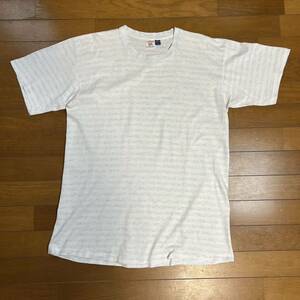 BY CORAL REEF コーラルリーフ 無地Tシャツ pure cotton100% 白×ブルー made in america アメリカ製