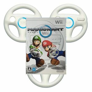 動作品 即納 / ３人プレイ用 マリオカートWii ハンドル３個付セット / 匿名配送 / お急ぎ対応致します