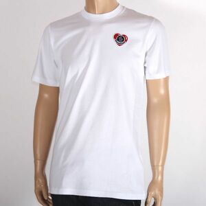 【CU】MONCLER モンクレール Tシャツ ホワイト 8C00021 8390T 00A 【S】ハート ロゴ ワッペンクルーネック トップス 半袖【新品・正規品