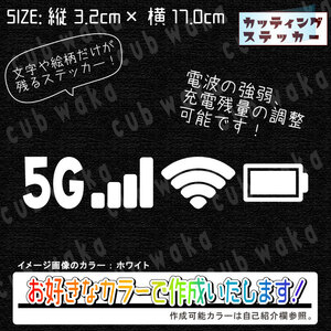 充電-Wi-Fi-電波③フルステッカー　文字絵柄だけ残るカッティングステッカー・カブ・車・バイク・トラック・おもしろ・リアガラス