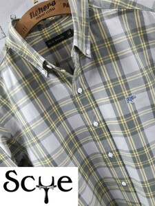 SCYE BASICS BDシャツ ワンポイント ボタンダウン シャツ チェック ロゴ サイ