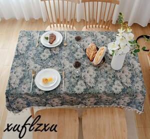 テーブルクロス 北欧 テーブルマット 140×180インテリアインテリア ブルー食卓カバーコットン リネン 天然素材