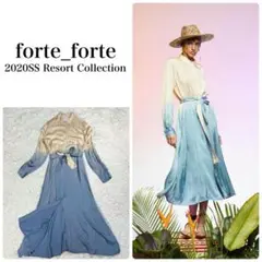 フォルテフォルテ　グラデーション　サテン　ロングシャツワンピース　20ss