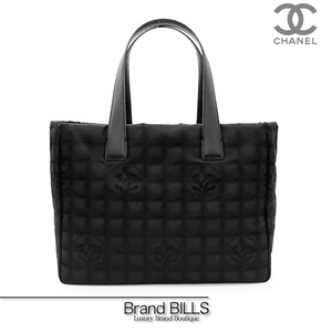 未使用品 CHANEL シャネル ニュートラベルライン トートMM トートバッグ A15991 10番台 ナイロンジャガード レザー ブラック ゴールド金具