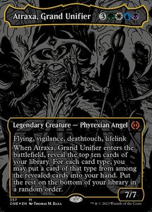 MTG ■金/英語版■《偉大なる統一者、アトラクサ/Atraxa, Grand Unifier》★オイルスリックFOIL★ ファイレクシア：完全なる統一 ONE