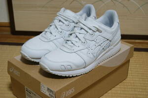 ■中古 アシックス スニーカー 24.5cm GEL-LYTEⅢ OG WHITE EX89 1201A257-100 天然皮革数か月/数回使用 白 レディース ゲルライト asics