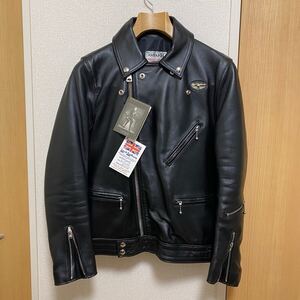 1円〜美品ルイスレザー441Tサイクロン40ラットランドシープ黒LewisLeathers ダブルライダース レザージャケット