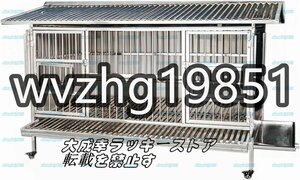 鶏小屋 屋外 オールステンレス製 防水 両開きドアロック 掃除が簡単 家禽用ケージ アヒルのウサギの生息地用(Size:95*60*100cm)