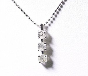 Y-50☆K18WG ダイヤモンド0.30ct ネックレス