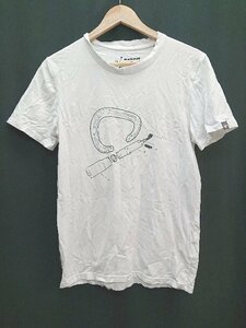 ◇ MAMMUT マムート フロントプリント 半袖 Tシャツ カットソー サイズM オフホワイト ブラック系 メンズ P