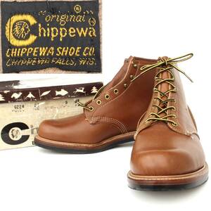 (99062)Deadstock 60-70s刺繍黒タグChippewaチペワ9EEE 約27cm (ブーツ茶ブラウン60年代70年代ヴィンテージUSA6224未使用デッドストック)