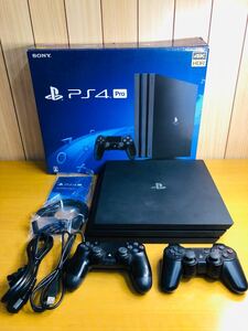 ◯ SONY ソニー PlayStation4 Pro PS4 CUH-7100B B01 ジェットブラック 1TB 通電確認済み