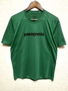 2012年製 patagonia パタゴニア 半袖 ポラライズド Tシャツ サイズM★グリーン 緑 ロゴプリント ポリエステル ドライ 速乾 アウトドア 人気