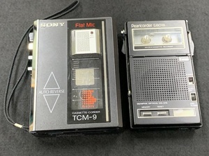 （SONY　ソニー　テープレコーダー　TCM-9）（OLYMPUS　オリンパス　pearlcorder　S801B　マイクロカセットレコーダー）2点　ジャンク品