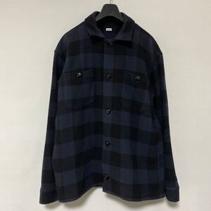 美品 sequel ブロック チェック ウール CPO シャツ ジャケット L シークエル バッファロー jacket 藤原 ヒロシ