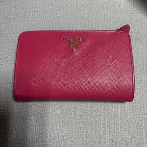 241113F PRADA プラダ 財布/サフィアーノ/レザー/ピンクベージュ/ゴールド金具