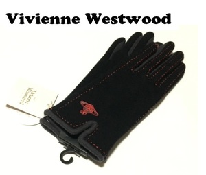 【Vivienne Westwood】(NO.5761）ヴィヴィアンウエストウッド 手袋　ブラック　タッチパネル対応　ORB刺繍　未使用　百貨店購入