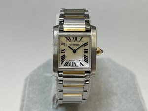 Cartier カルティエ タンク フランセーズ SM クオーツ腕時計 W51027Q4 ピンクシェル文字盤 K18/SS コンビベルト レディース 質屋の質セブン