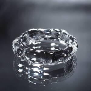 Clear Glass Ice Ring　１８号（サイズのオーダーメイドに対応いたします）【YASUDA GLASS】