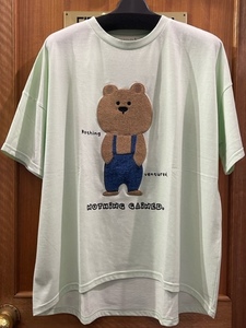 アズノゥアズ 半袖 Tシャツ キャラT F フリーサイズ 薄緑 AS Know AS Plus ドロップショルダー ゆったりサイズ感 新品未使用品 送料無料