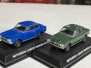 ミツビシ　ランサー　１６００　ＧＳＲ　Ａ７３　緑・青　２台セット　コナミ　１/６４　絶版名車シリーズ　開封済み・展示済み