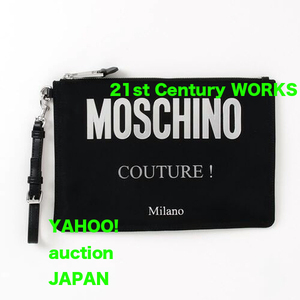 MOSCHINO デカ ZIP クラッチバッグ