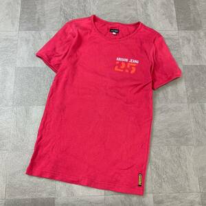 美品 ARMANI JEANS AJ アルマーニジーンズ 半袖 tシャツ メンズ Mサイズ マゼンタピンク