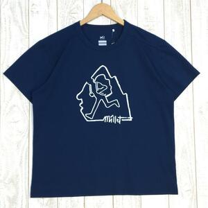 MENs S ミレー バックパッカー プリント Tシャツ MILLET MIV01719 ネイビー系