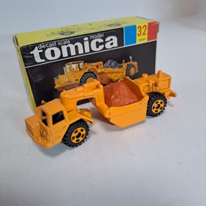 トミカ 黒箱 32 小松 コマツ モータ スクレーパ WS16 当時物 日本製 tomica 古いミニカー JAPAN トミー KOMATSU MOTOR SCRAPER