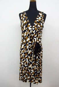 k7376　美品　DIANE von FURSTENBERG　ダイアンフォンファステンバーグ　ワンピース　ノースリーブ　総柄　６サイズ　