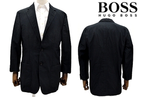 L-909★HUGO BOSS SOLBJATI ヒューゴボス★正規品 春夏秋 ブラックカラー 薄地 コットン ジャケット ブレザー 48 同時梱包可能