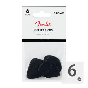 フェンダー ギターピック 6枚 セット ミディアム Offset Picks Black オフセットシェイプ ブラック Fender