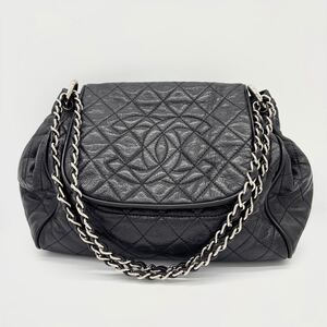 超美品 CHANEL シャネル 2way ショルダーバッグ チェーンショルダーバッグ キャビアスキン デカココマーク マトラッセ ブラック 黒 