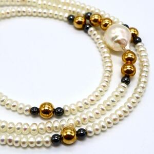 1円〜!!＊本真珠 アコヤ本真珠ネックレス＊ n 約11.5g 約42.5cm pearl necklace jewelry パール ジュエリー CA0/DA0 A2