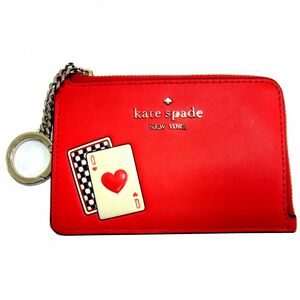 ■KATE SPADE ケイトスペード コインケース L字ジッパー パスケース カードケース 定期入れ トランプ柄 1円〜！