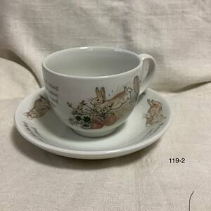 ★ピーターラビット、WEDGWOOD、カップ&ソーサーのセット、119−2★