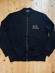 新品未使用　RRL ダブルアールエル Double RL ブランドロゴ　スタジャン Ralph Laurenブラック　黒　L ジップアップ ミリタリージャケット