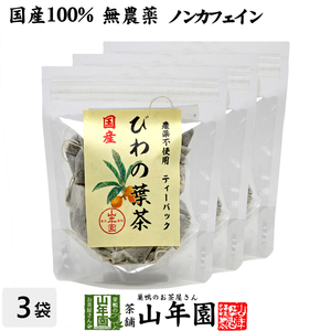 健康茶 国産100% びわ茶 びわの葉茶 ティーパック 1.5g×20パック×3袋セット 宮崎県産　鹿児島県産 無農薬 ノンカフェイン 送料無料