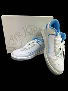 A10613 使用1回 NIKE AIR JORDAN 2 LOW AJ2 UNIVERSITY BLUE UNC ジョーダン ユニバーシティ ブルー 27cm 白 水色 DV9956-104